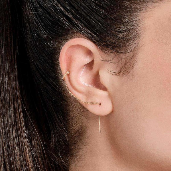 Brinco Rommanel Ear Cuff com Piercing de Pressão 526911