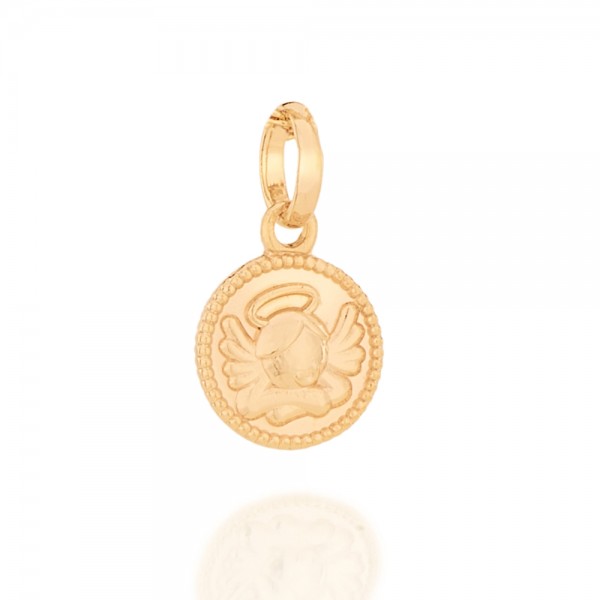 Pingente Rommanel Medalha Infantil Anjo da Guarda 542214